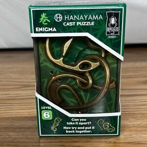 Hanayama Enigma Cast Puzzle Metal Level 6 Brain Teaser Bronze New 30861